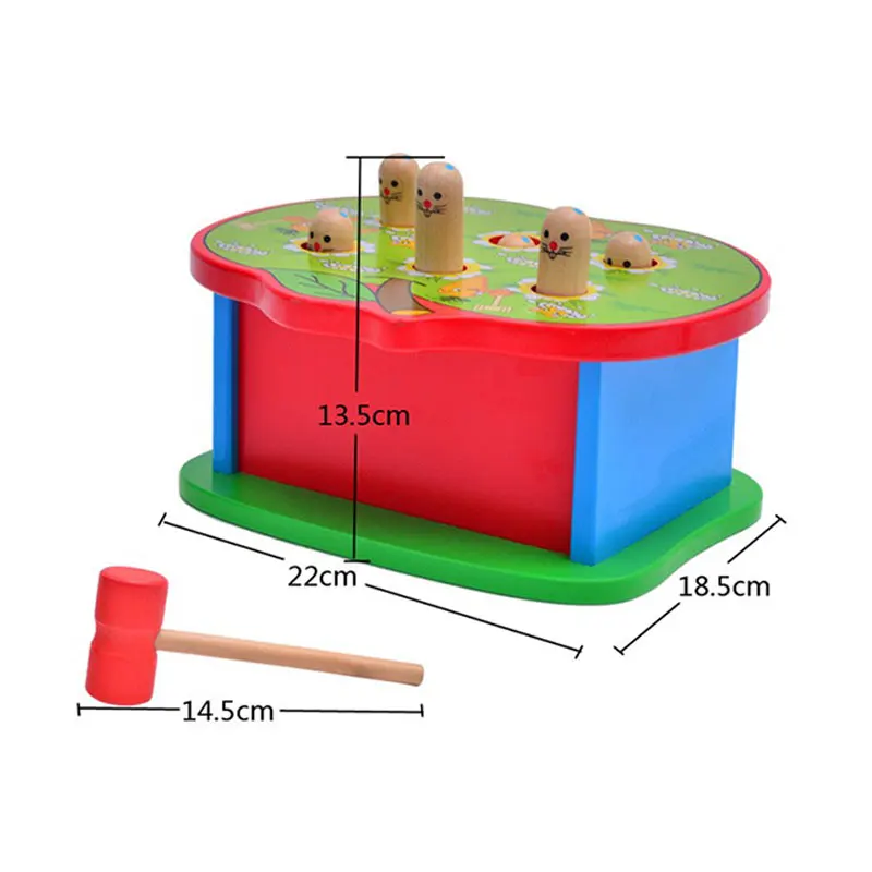 

Wooden Hamster Knocking Toy for Baby Early Education Fine Motor Ability Training Kids Development Interactive Game