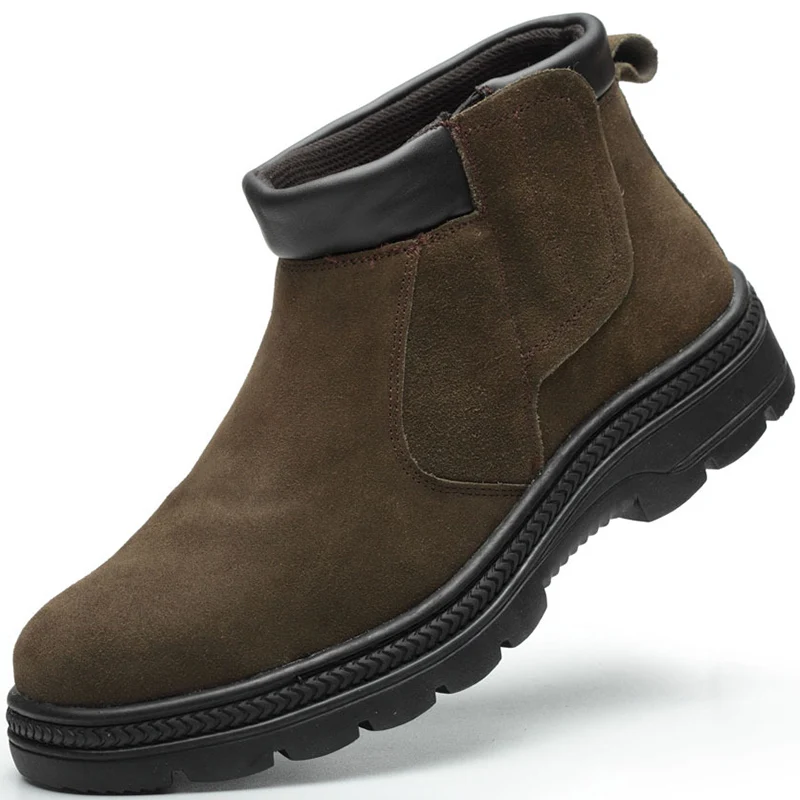 Мужские повседневные защитные ботинки со стальным носком Замшевые для сварки