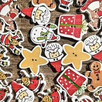 wooden christmas buttons wood craft snowman santa claus handmade scrapbooking decorative sewing accessories handicraft diy 25mm