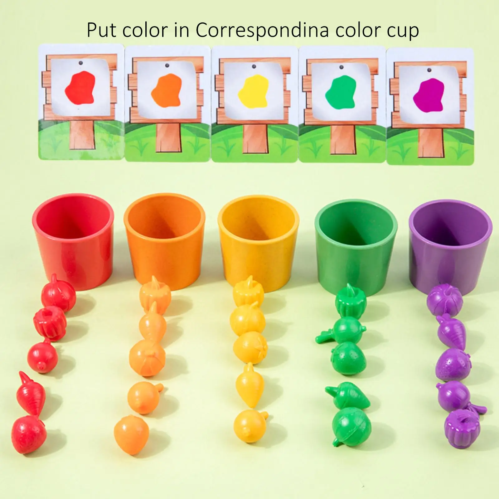 

Wooden Educational Toy Set Vegetable Planting Game Fruits Color Shape Number Matching Game Toy With 3 Playing Methods Exquisite