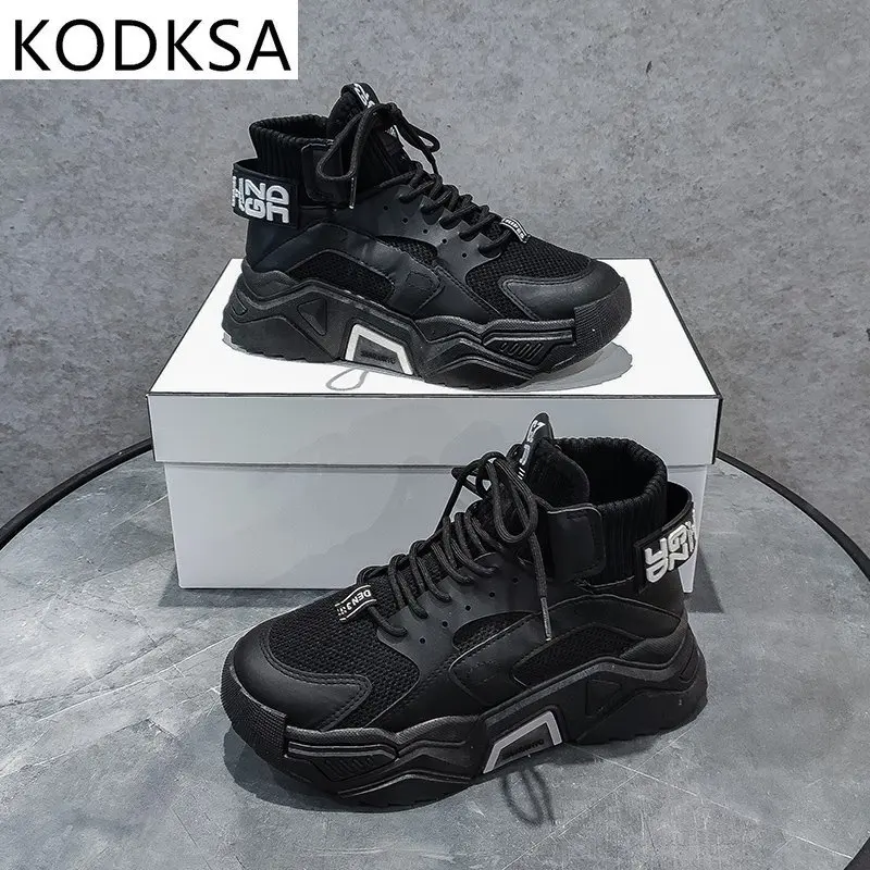 

Women Sneakers Shoes Casual Platform Shoes Fashion Breathable Thick Sole Tenis Baskets Femme 2021 High Top Chunky Sneakers Woman
