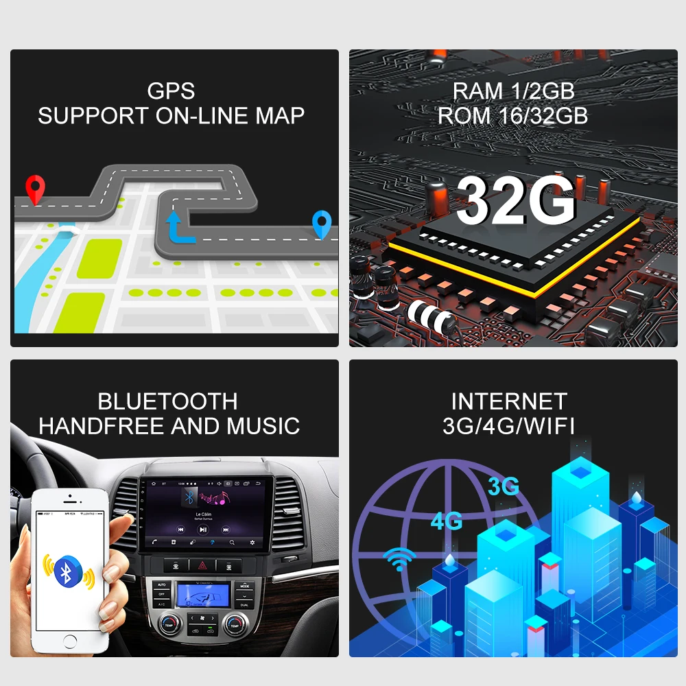 ISUDAR автомобильное радио для Hyundai Santa Fe 2 2006-2012 din Android 9 Авторадио Мультимедиа GPS DVR AHD