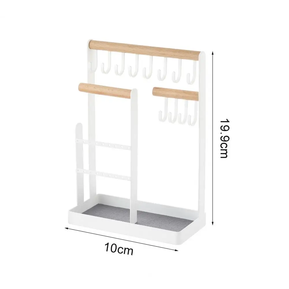 

2-Layer Earrings Necklace Holder Stand Jewelry Bracelet Display Hook Rack Shelf