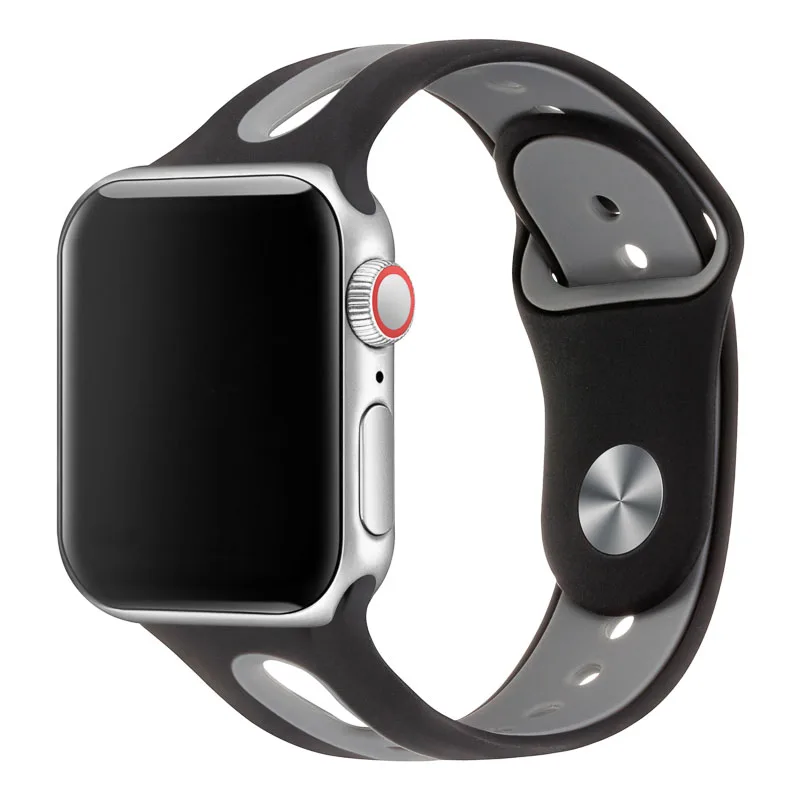 Ремешок для наручных часов для Apple Watch, ремешок 42 мм, 38 мм, Версия 44 мм 40 мм ремешок силиконовых наручных часов Iwatch, ленты для наручных часов Apple Watch, Series4/3/2/1 81003 - Цвет ремешка: 8