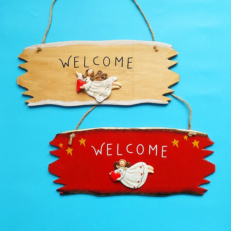 

Wall Hanging Decorative Plates Aesthetic Wooden Creative Decorative Plates Welcome Placas Decorativas Garden Accessories EI50ZS