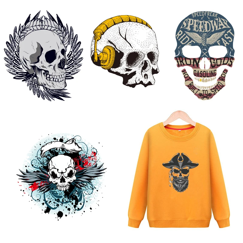 Нашивка с черепом термоклейкие нашивки надписью для детской одежды сделай сам