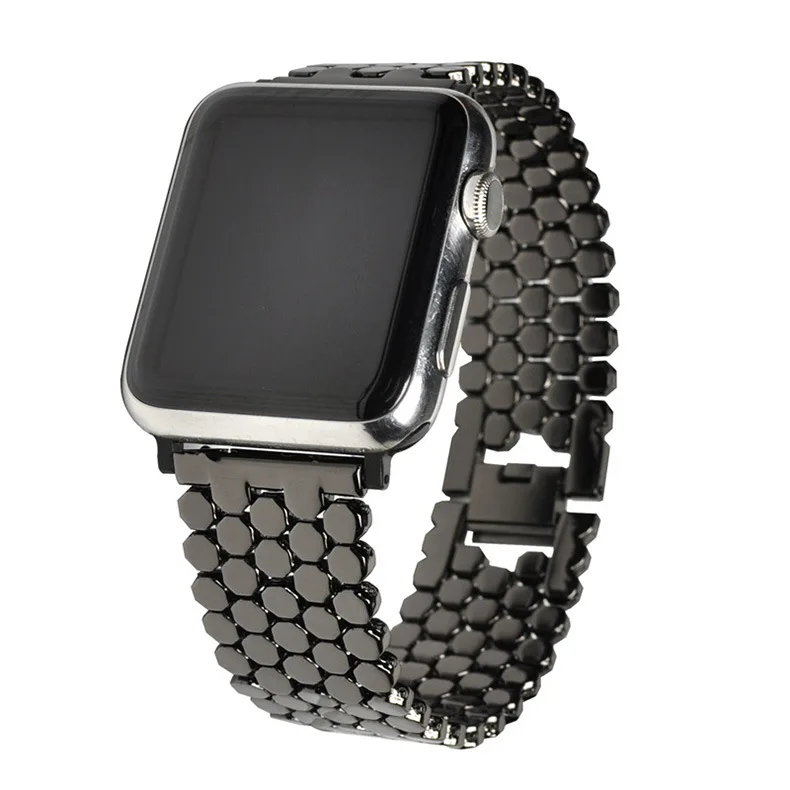 Apple Watch с 38 мм 40 мм 42 мм 44 мм модный Fishscale стиль ремешок из нержавеющей стали для Iwatch 1 2 3 4 ремешок браслет ремешок