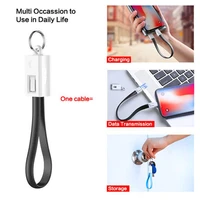 short mini keychain usb cable fast charging wire micro usb c type c for iphone ipod android charger data sync charge cables cord