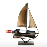 sailing wine bottle holder iron art european creative wine rack classic bottle storage holder practical decoration