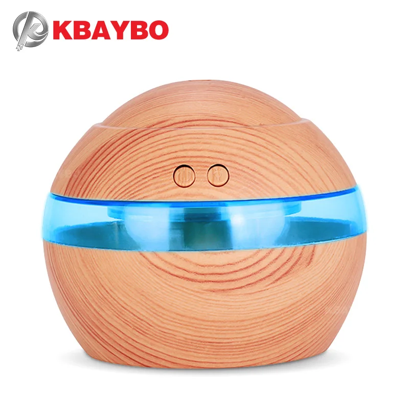 

KBAYBO 130ml Mini Electric USB Air Humidifier Oil Diffusers Wood with light Ultrasonic Humidifier for Home Office Bedroom office