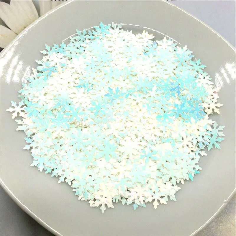 Colorful white 8g Ультра-Тонкий блестящий большой Снежинка блестки 8 мм лазер 3D ногтей голографические блестки PET свободные блестки DIY Дизайн ногтей украшения 8 г - Цвет: Colorful white 8g