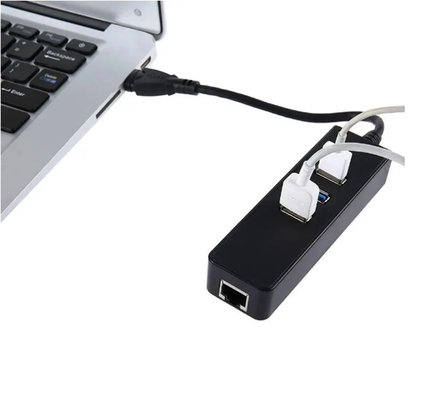 Концентратор USB 3 0 на порта 10 Гбит/с Gigabit Ethernet черный для ПК ноутбука драйвер не