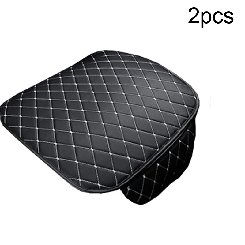 Black White 2pcs Чехлы для автомобильных сидений, универсальный Передний чехол на заднее сиденье, подушка, автомобильные коврики для сидений, защита ковров, автомобильные аксессуары - Название цвета: Black White 2pcs