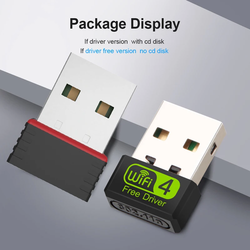 Oppselve Mini USB WiFi адаптер 150 Мбит/с Wi-Fi для ПК 2 4G Ethernet ключ сетевая карта антенны