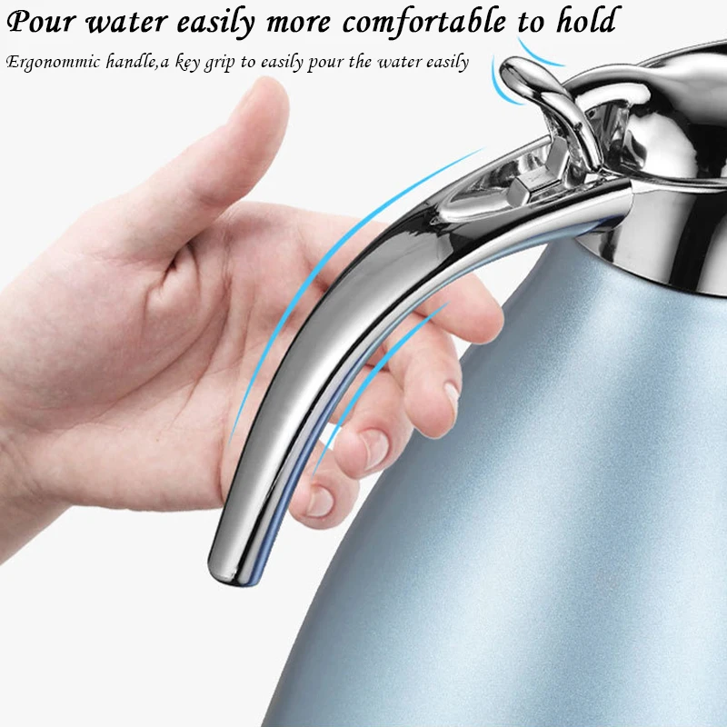 304 Stainless steel vacuum insulation pot household large-capacity cold water thermos 2L European coffee #3 | Дом и сад