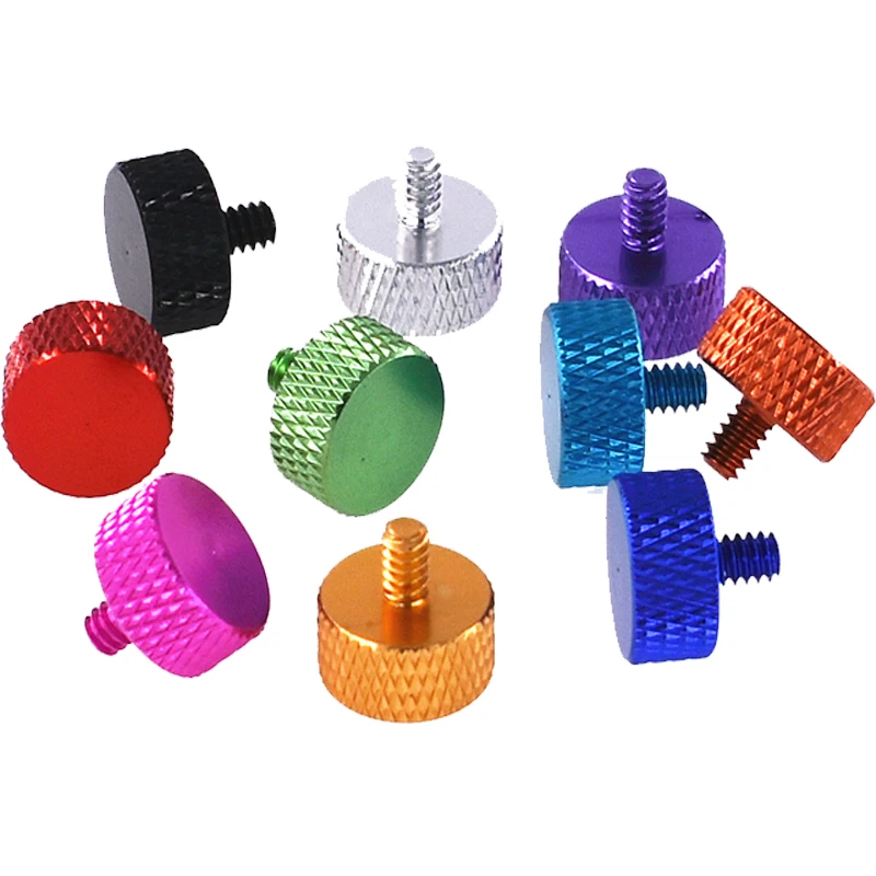 

2PCS 6#-32x5mm UNC Colorful Aluminum Alloy Knurled Hand-Tighten Screws Computer Case Side Panel Hard Drive Diy Screw