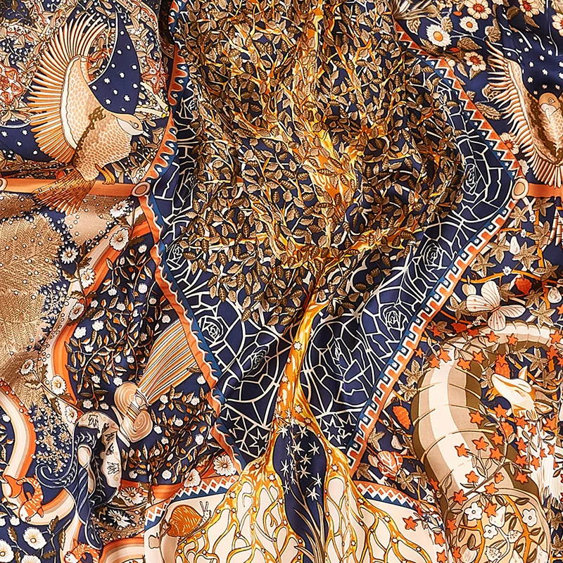 Роскошный брендовый шелковый шарф на лето квадратные женские шали и палантины