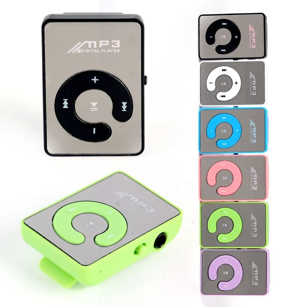 SUOZUN USB Digital Mp3 Music Player Mini Mirror Clip Support 8GB SD TF Card Portable Sport MP3 Players | Электроника