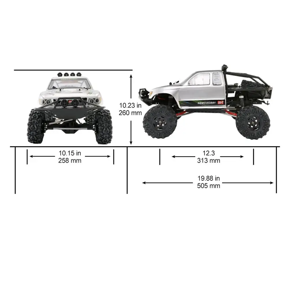 Remo Hobby 1093-ST 1/10 2,4 г 4WD Водонепроницаемая щетка Rc автомобиль внедорожный Рок Гусеничный Трейл установки грузовик RTR игрушка