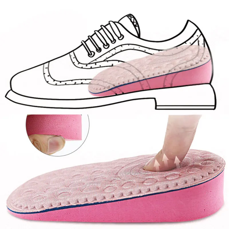 Women Height Increase Insole Templates For Feet Memory Foam Wedge Inner Inserts Shoes Female Heighten Pad Growing Sole Insoles