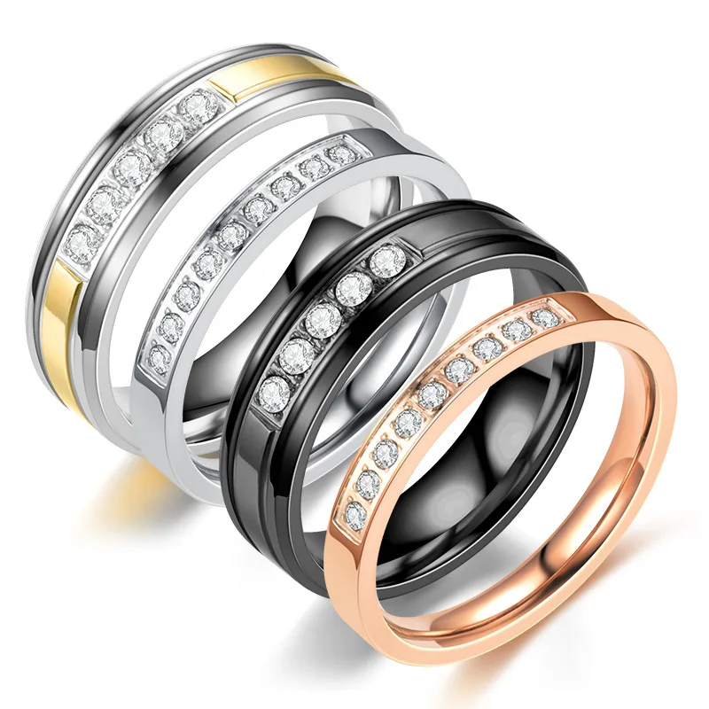 

AsJerlya 2021 Top New Antique Mosaic AAA Zircon Crystal Vintage Gold Black Color Ring Women Wedding Finger Luxury Bijoux