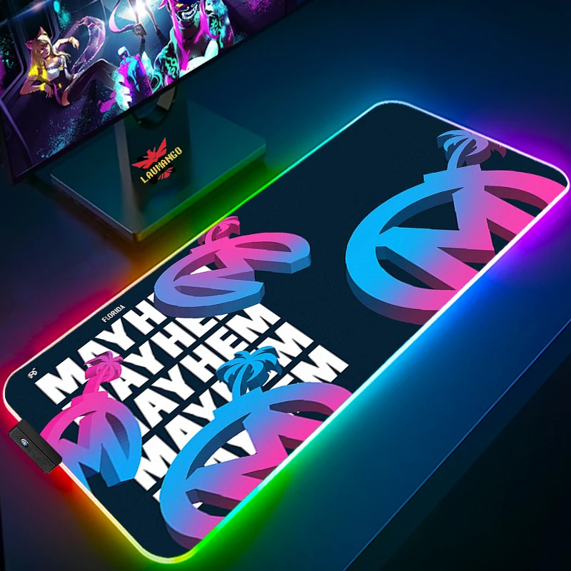 

Настольный игровой коврик для мыши с RGB светодиодный, подушка, компьютерные игровые аксессуары, светящийся коврик для мыши, коврик XXL Overwatch, и...