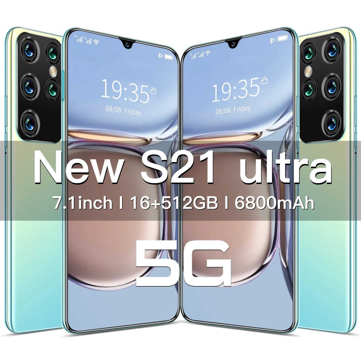 

2021 S21 Ultra 16+512GB 3040*1440 7.1Inch Finger ID 6800mAh Battery Mobile Phone 10Core 24+48MP 5G Android10 Dual SIM MTK6595