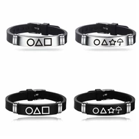 fashion black silicone couple bracelet stainless steel bracelets gift jewelry for women and men fans collection