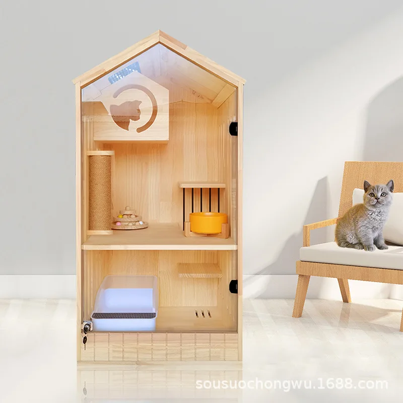 80*60*140 тумба для кошек из цельного дерева мебель инструмент ползания|Мебель и