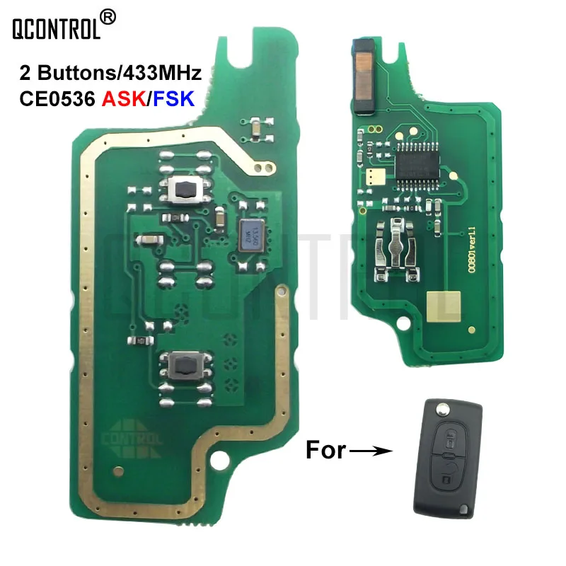 Плата дистанционного ключа QCONTROL для Peugeot 207 208 307 308 408 Partner CE0536 ASK/FSK сигнал|Ключ от