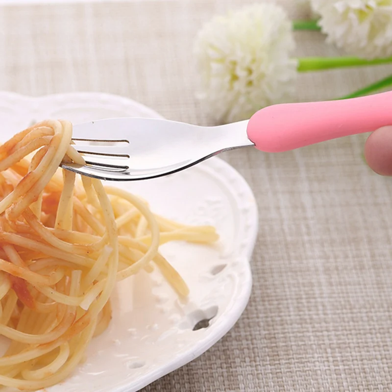 Детская посуда из нержавеющей стали детские вилки для кормления портативные