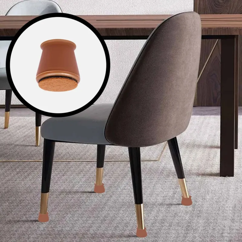 

4/8 Pcs Silicone Chair Leg Floor Protectors With Felt Large Chair Leg Caps FIT Silicon Furniture Leg Feet Cover Bottom Slide T