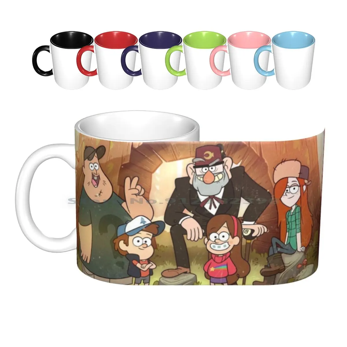 

Семейные керамические кружки, кофейные чашки, кружка для чая с молоком, семья, папа, мать, серия комиксов, мультфильмы, улыбки, радость, счаст...