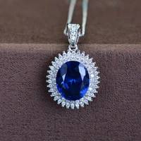 fashion blue aaa zircon crystal pendants necklaces for women luxury jewelry water drop pendant for female necklace