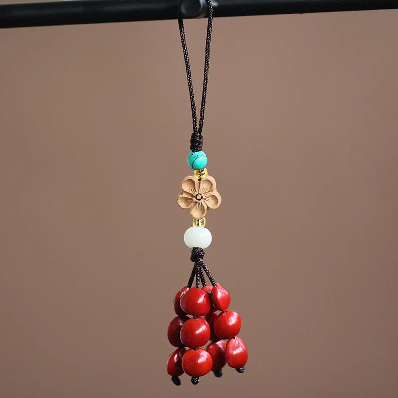 

Original DIY Red Bean Mobile Phone Pendant Bodhi Seed Acacia Bean Red Bean Comb Pendant Phone Chain Pendant