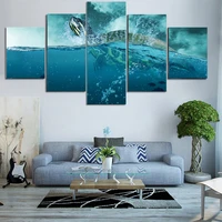 5pcs modern mural art poster ocean animals dolphins turtles office living room bedroom home decoration hd printing frameless
