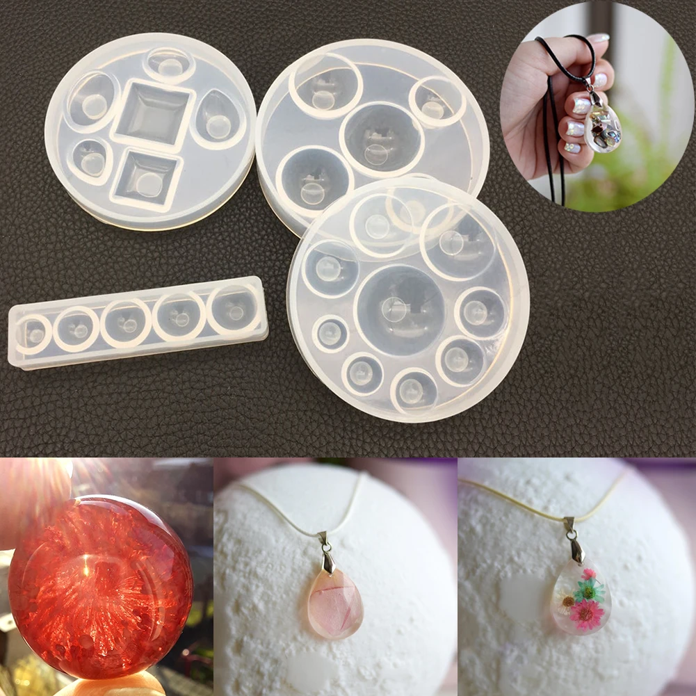 

DIY Epoxy Silicone Gem Mold Water Drop Square Hemisphere Gems Pendants Decoration Resin Molds For Jewelry Making Crafts Tools