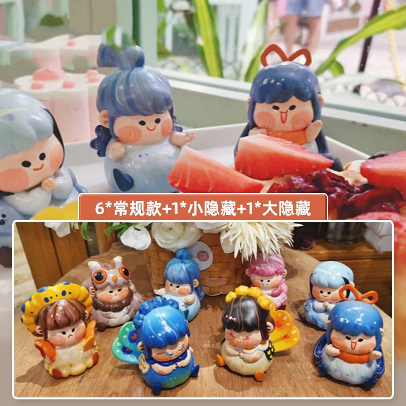 

Dundun Bird Sitting in Row, Blind Box Toys Figures Anime Model Cartoon Cute Guess Bag Home Decor Girl Birthday Gift Mystery Box