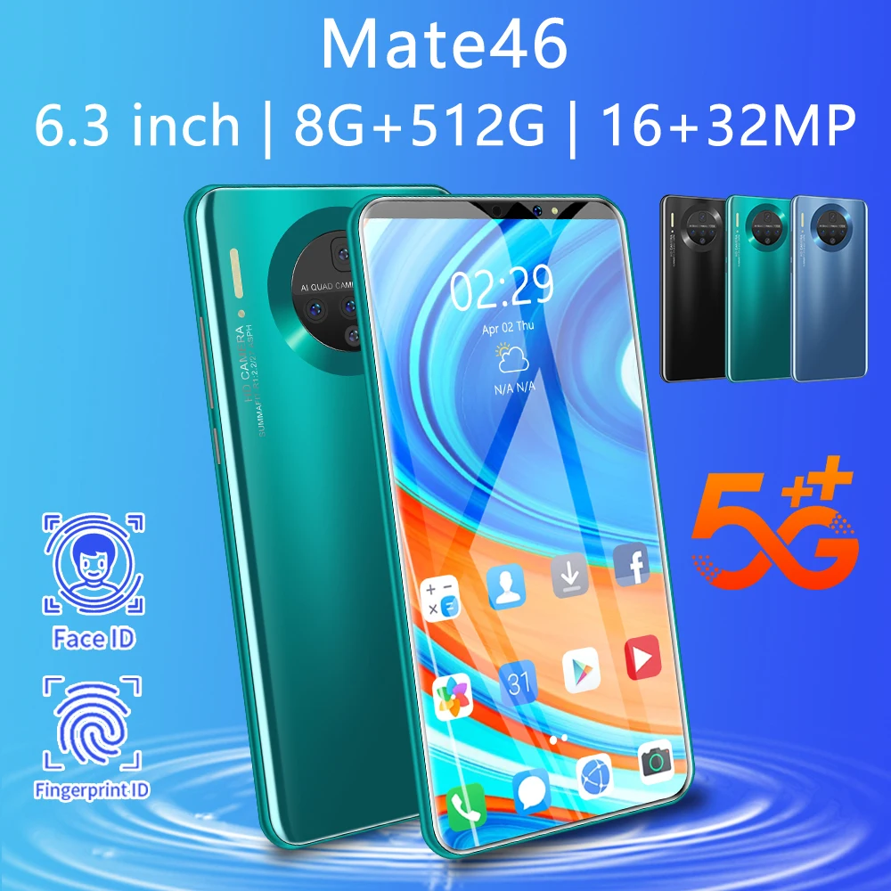 

Globally Unlock The New Mate46 6.3 Smart Game PhoneHDfullScreen8+512GAndroid16+32MPCamera6000mAh largeBattery Mobile Phone 5G 4G