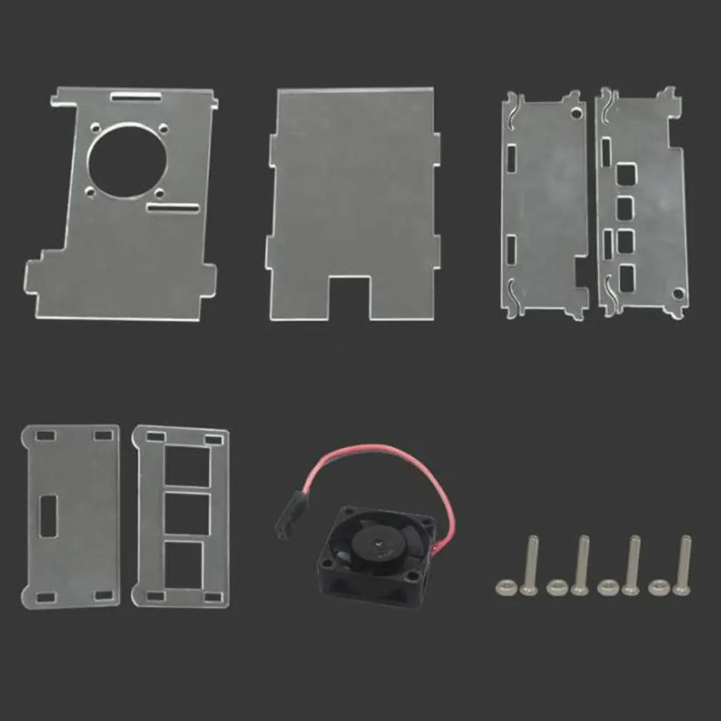Для Raspberry Pi 3 акриловый чехол с прозрачной коробкой + вентилятор процессора шт.