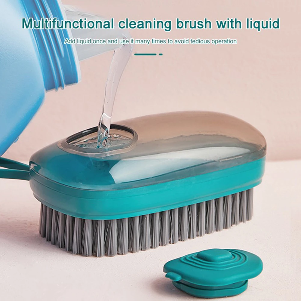 

Double Use Kitchen Cleaning Cleaning Brush Scrubber Dish Bowl Washing Sponge Automatic Liquid Dispenser Pot Cleaner Gadgets