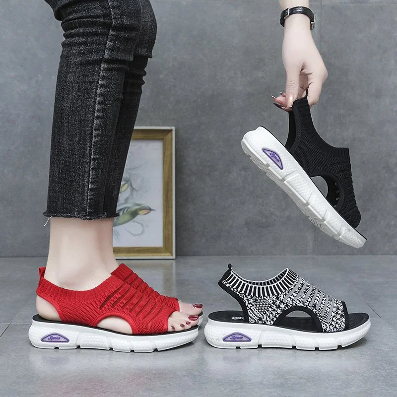 

Women's Sports Sandals, Non-slip Casual Beach Peep-toe Shoes, Elastic Slip-ons (Rubber Sole)