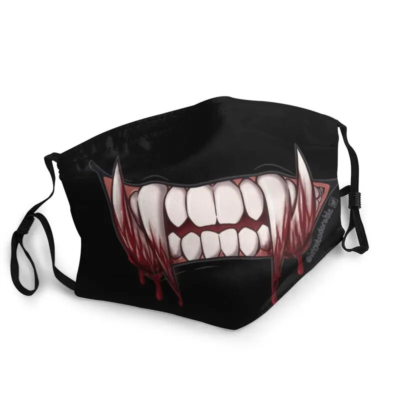 

Non-Disposable Bloody Vampire Monster Fangs Mask Spooky Demon Mask Men Women Anti Haze Protection Respirator Mouth Muffle