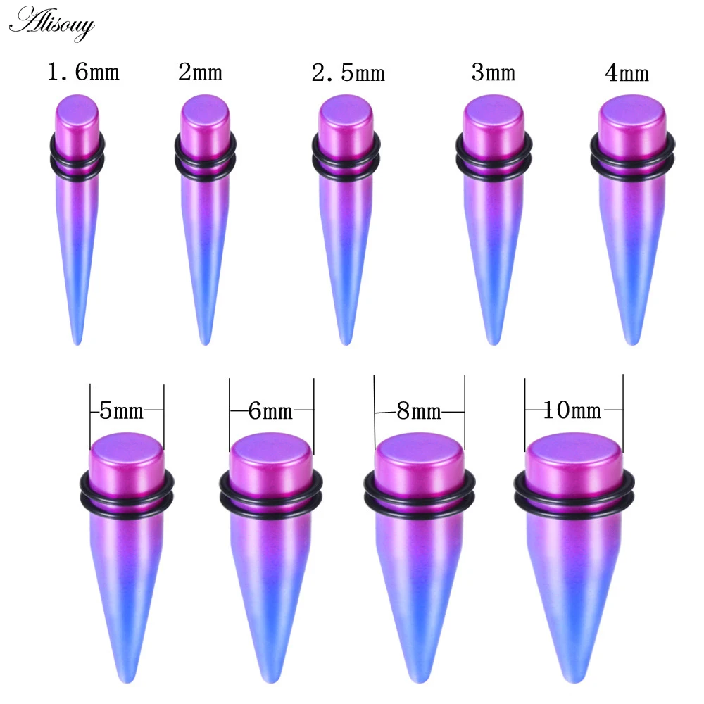 2 шт. 1 6-30 мм УФ-акриловые черные и белые ушные растяжки пирсинг для уха конические