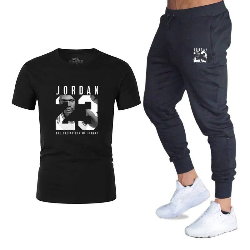 Новинка мужская футболка Jordan 23 с принтом плюс штаны модная повседневная хлопок