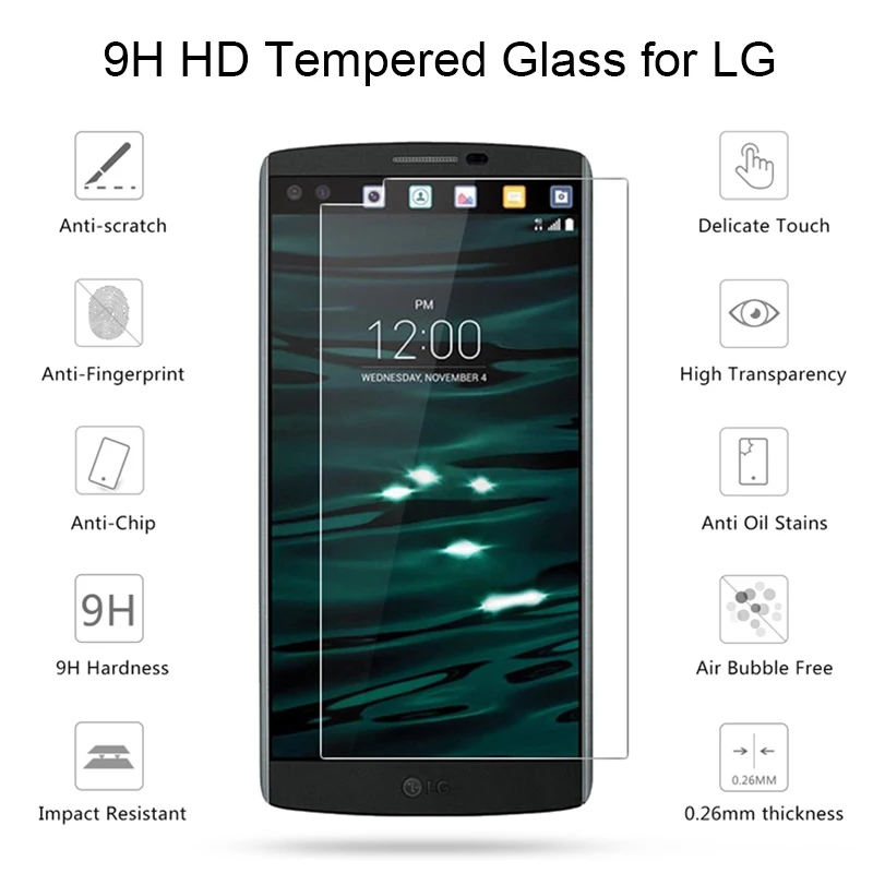 Прозрачная защитная пленка для телефона LG Q8 Q7 Q6 9H HD защитное закаленное стекло K7