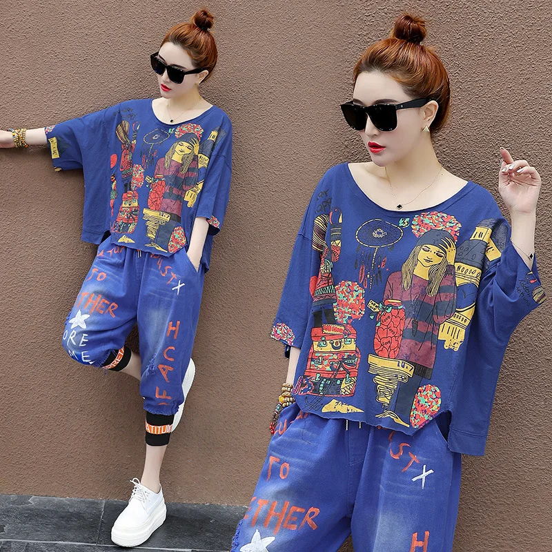 Женский комплект из двух предметов летний костюм в Корейском стиле харакудзю