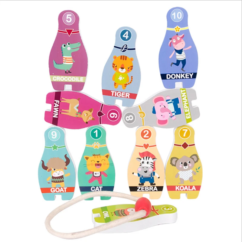 Пазлы с животными детская игра Подарочный цифровой когнитивный деревянный