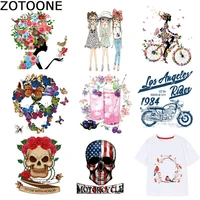 zotoone big size skull patches fashion girls stickers iron on patches for clothing iron on transfers for clothing washable a