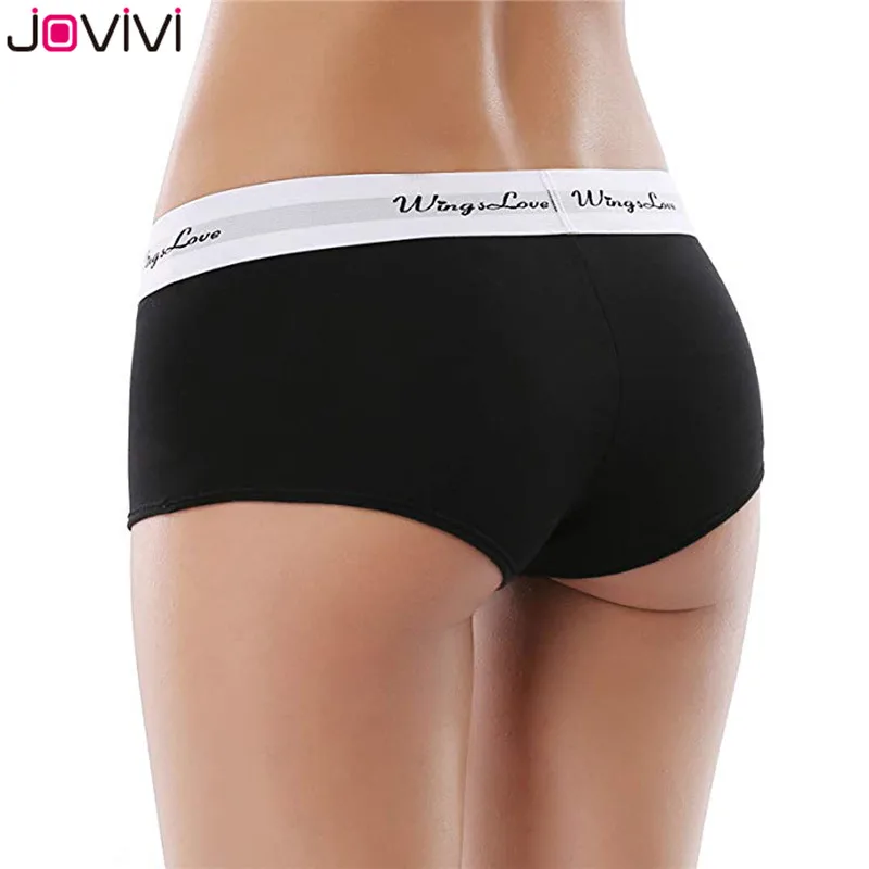 Jovivi, 3 шт., женские трусы для мальчиков, спортивные сексуальные бесшовные трусики, трусы, разноцветные, размер S-L, черные/белые/серые, Wingslove, трусики